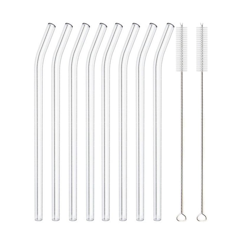 Colorful Glass Straws Reusable Drinking Straw Eco-friendly High Borosilicate Glass Straw Glass Favors Bar Drinkware Tube Party