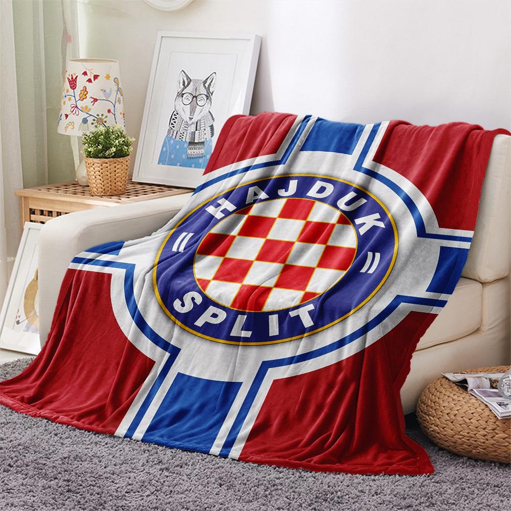 Fotbalový klub Hajduk Tištěná flanelová deka, Vysoká kvalita, Pohodlná pro všechna roční období, Domácí dekorace, Teplo a pohodlí