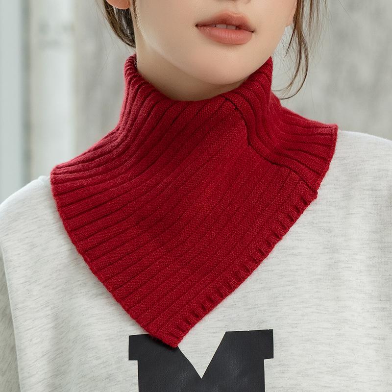

Съемный полосатый трикотажный воротник-водолазка для женщин, накладной воротник, простой зимний теплый чехол, воротник-стойка для защиты головы и шеи