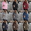 Women's Plush Hooded Fleece Pullover Sweatshirt - Long-Sleeved, Loose Fit, Autumn/Winter.