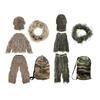 5 Teile/satz Ghillie Anzug mit Jacke Hosen Kapuze Girlande Tragen Tasche 3D Camouflage Jagd Bekleidung Jugend Erwachsene Woodland Kleidung