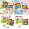 Wooden Double Player Puzzle Blocks With Geometric Shapes For Kids Cognitive Development