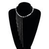 Wedding Party Jewelry Irregular Imitation Pearl Choker Necklace for Women Tassels Chain Gift