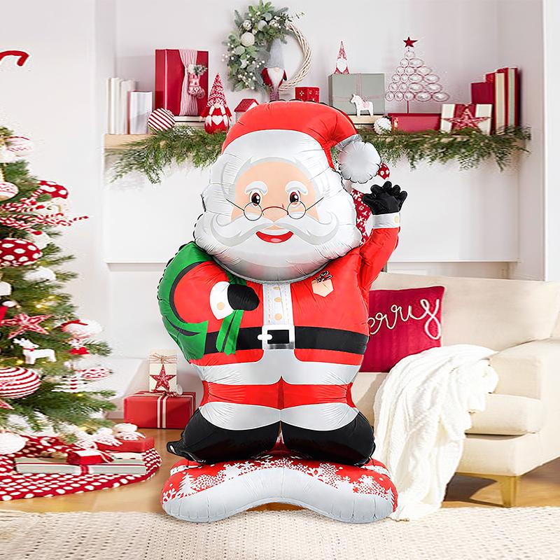 1pc Standing Santa Claus Foil Balloon Christmas Decorations Nativity Theme Party Theme Holiday Party New Year Party Family