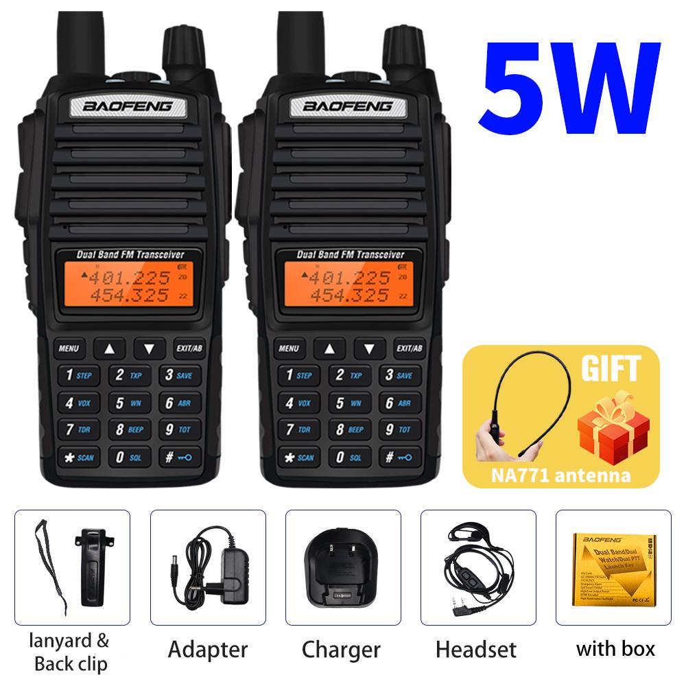 2 buc Stație Radio Walkie Talkie Baofeng UV-82 Reală 8W 10KM uv 82 Portabilă Radio Bi-bandă UV82 Putere Mare Dual Band HF FM Transceiver + NA771 BRITISH