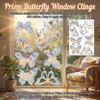 Static PVC Window Sticker Rainbow Prism Butterfly Pattern Home Decoration Anti Collision Glass Sticker