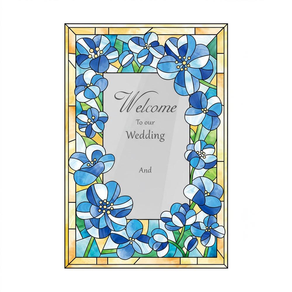 

Multicolor Wedding Welcome Sign Flower Pattern Wedding Ornament DIY Welcome Board Rectangle Arch Acrylic L