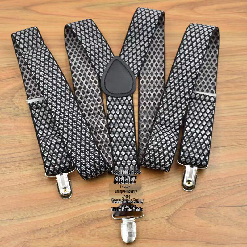 Adjustable Elastic Suspenders for Men & Women - Non-Slip Three-Clip Straps for Formal or Casual Wear