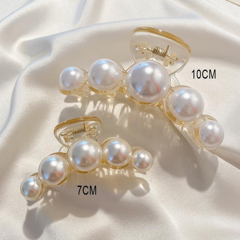 Vintage Pearl Clips Set Large Claw Korean Ponytail Big Barrettes Jaw Hairpins For Women Hair Accessories Hairgrip Gift
