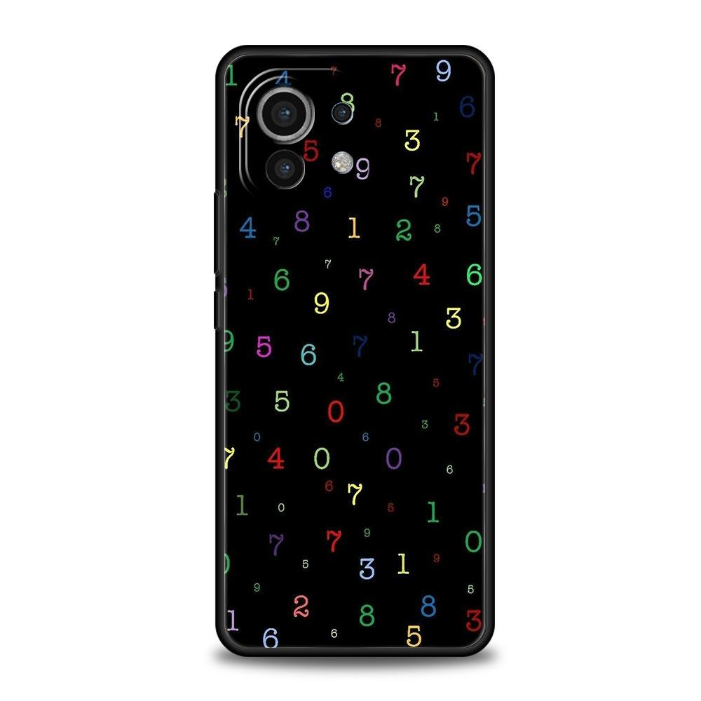 Number Pattern Phone Case Cover for Xiaomi Mi 17 Pro Max 15 14 13 12 11 Ultra 15T 14T 13T 12T 11T Pro Lite Soft TPU Shell Capas