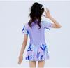Women's One-Piece Swimsuit with Chest Pads and Swim Cap - Suitable for Students, Children, Hot Springs, and Beach Wear.