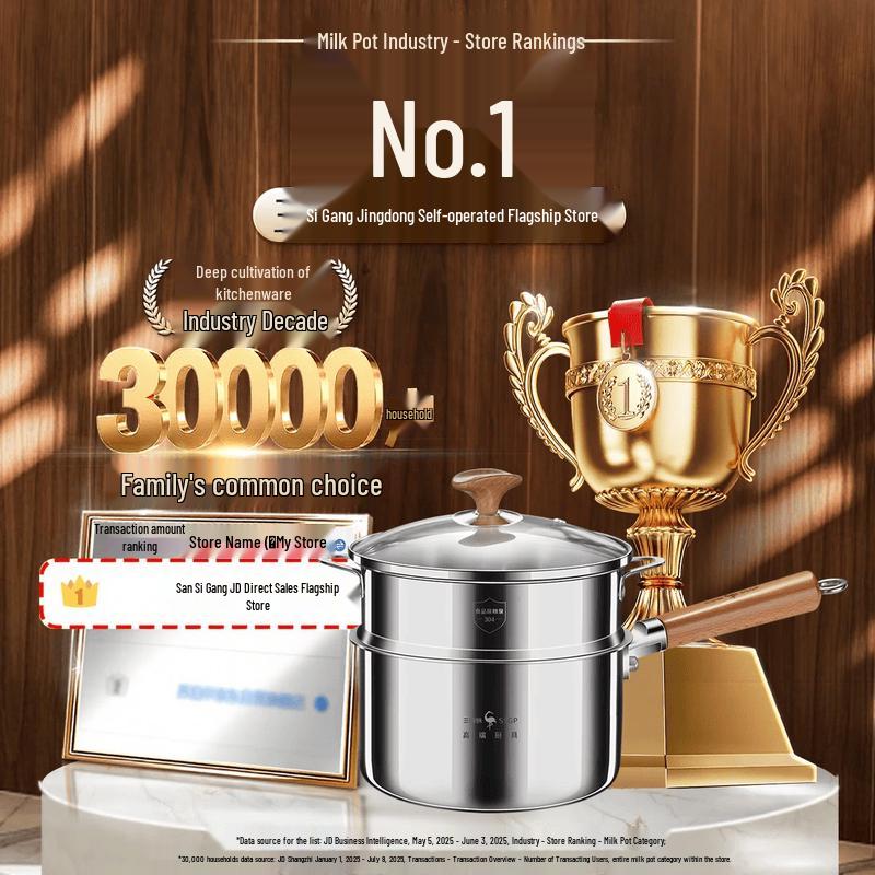 316L Stainless Steel Baby Milk Pot with Steamer