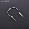AOEDEJ 2 Stück/Los 16G Spike Edelstahl Lippenpiercing Lippenpiercing für Damen Herren Halloween Lippenpiercing Kegel 2 Farben Smiley Piercings Reißzahn 19/22MM