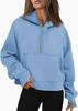 2023 Autumn/Winter Casual Sports Half-Zip Hooded Fleece-Lined Sweatshirt