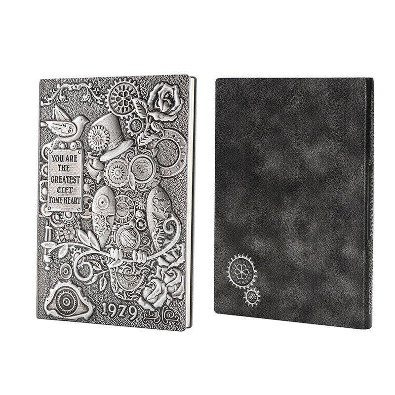 1PC 3D Vintage Embossed Mechanical Owl Journal Diary Notepad A5 Notebook