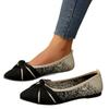 Large Size Fly-woven Breathable Flat-soled Single Shoes Women's Overalls, Bows, Shallow Mouth Lazy Work Shoes Shoes
