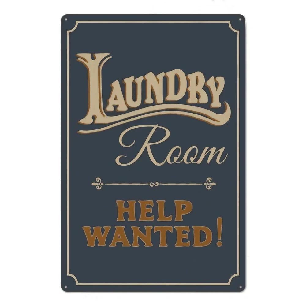 Laundry Room Billboard Vintage Metal Tin Sign Decor Funny Poster Plate Rust Decorative Plaque Tinplate Dry Clean Store Signs