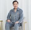 2024 Men's Autumn/Winter Plus Velvet Thickened Long Sleeve Warm Coral Fleece Flannel Pajama Set