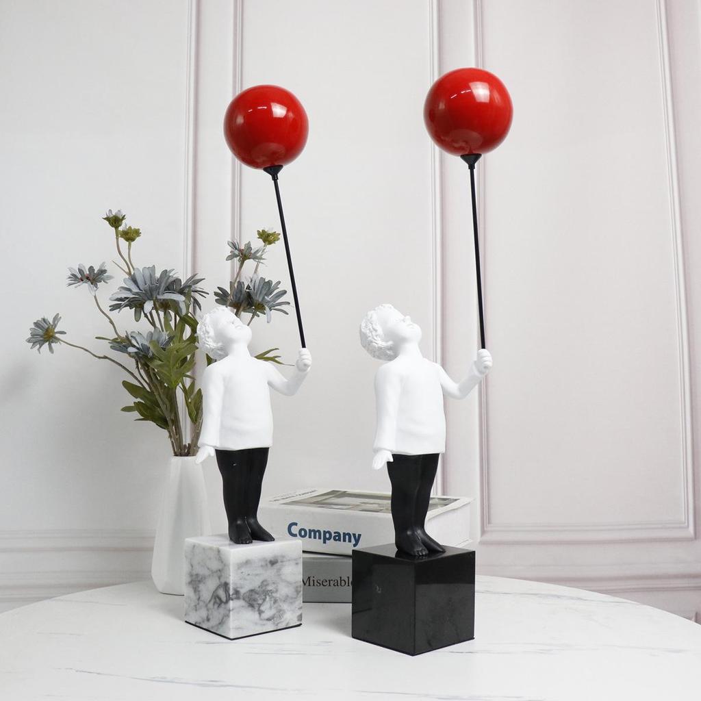 Nordic Balloon Boy Sculpture for Home or Office Decor