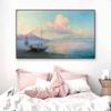 Famous Oil Painting Poster Gulf of Naples In the Morning Prints Ivan Konstantinovich Aivazovsky Canvas Painting Gallery Wall Art