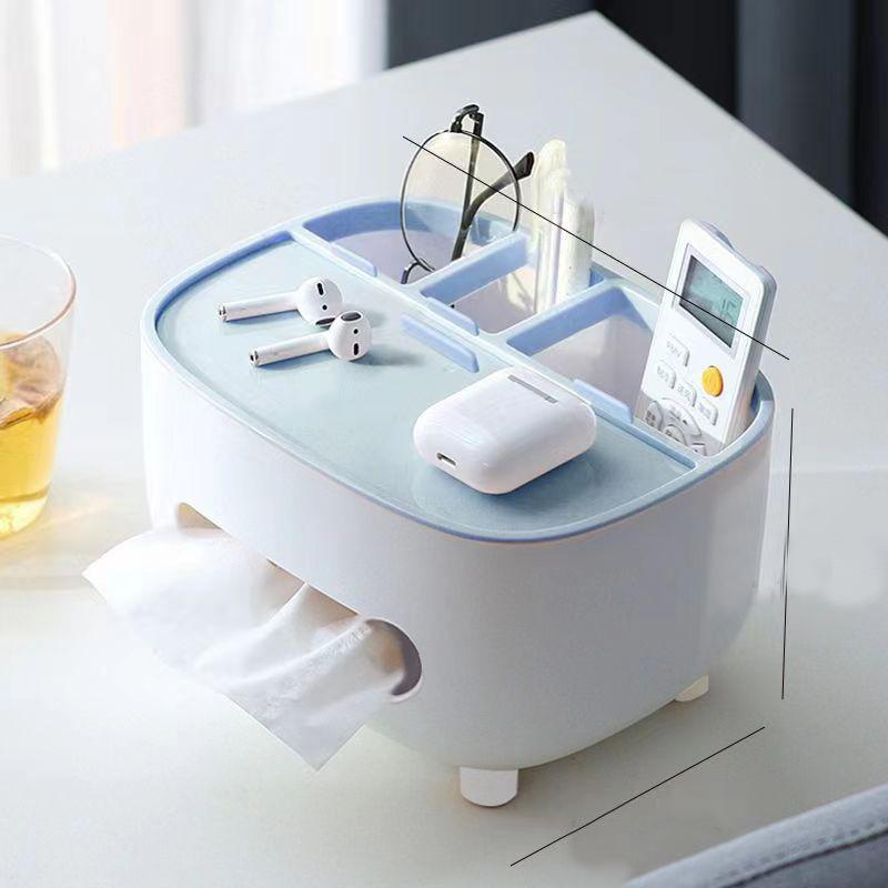 Creative Luxury Multifunctional Tissue Box Holder for Living Room Bedroom Desk with Remote Control Storage