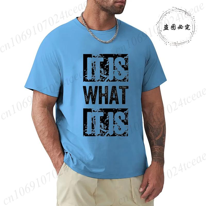It Is What It Is Print Unisex T Shirt, Tees for Men, Casual Short Sleeve T-shirt for Summer,Men's Fashion Clothing,Graphic Tees