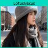 Winter Acrylic Knit Cap For Women With Rolled Edge And Face Slimming Design