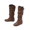 Yellow Wine Red Women Mid Calf Boots Med Wedge Heel Big Size 50