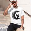 2026 New Model Unisexs Summer 100 Cotton Fashionable Casual Sports Loose Landing Pattern Printed Round Neck Short Sleeved Tshirt