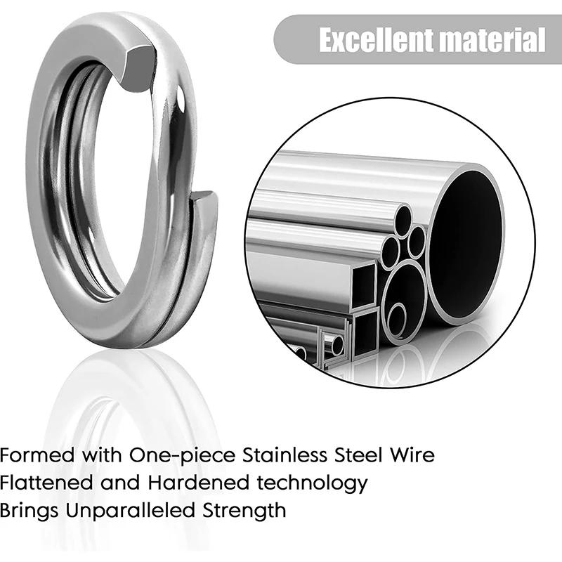 High-Strength Stainless Steel Split Rings for Fishing Lures Loop 5 Size Kit 200/250Pcs Corrosion-Resistant Connector Rings