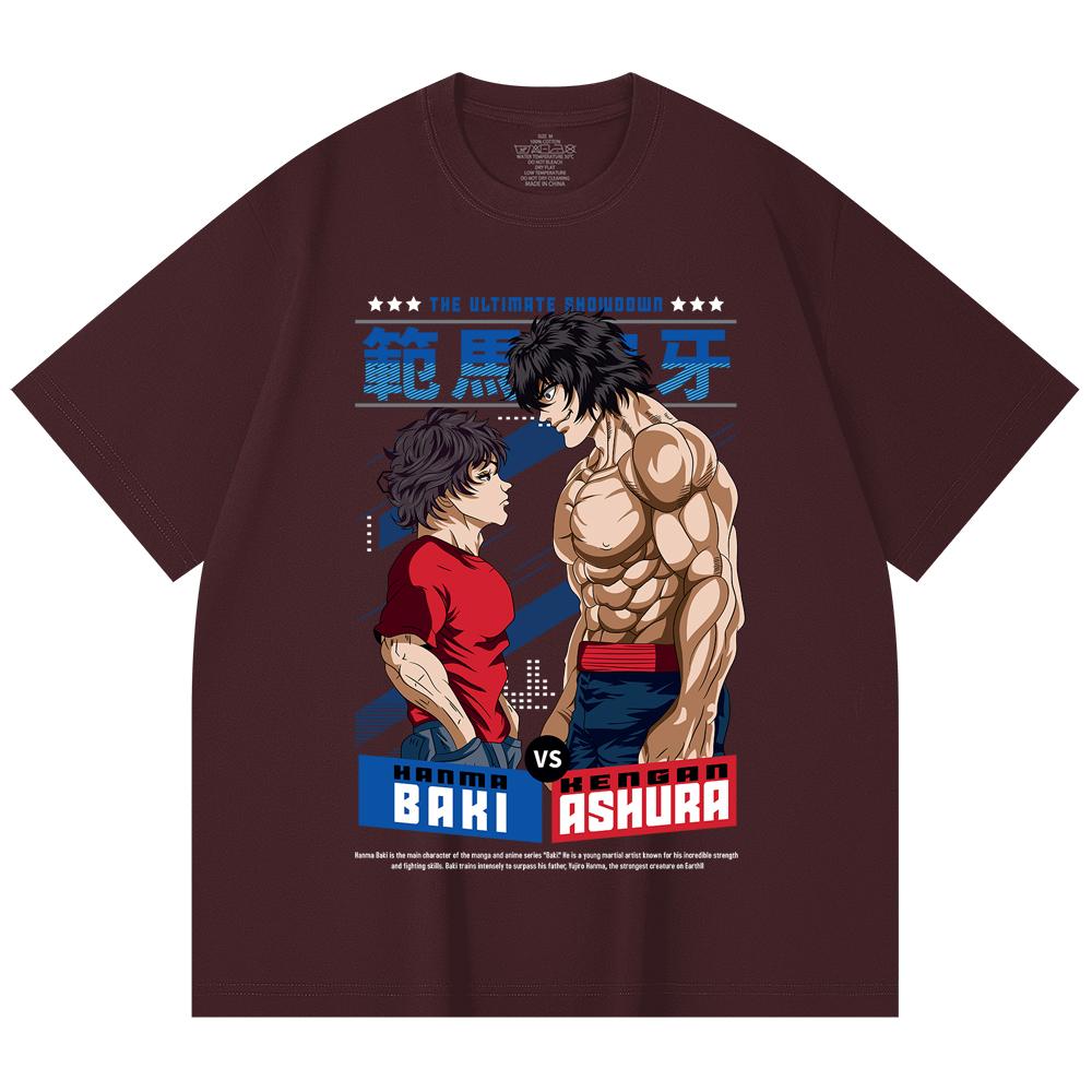 

230 Gsm 100% Cotton Baki V2 Baki Ashura Print Unisex Heavy Cotton T Shirt 2XL
