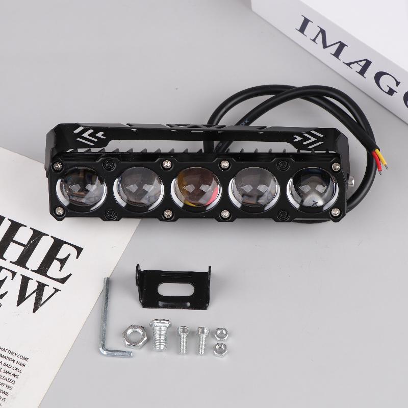 Motorcycle Led Spot Light Dual Color Hi/Low Beam Fog Lamps For Car Trucks Suv Utv Mini Lens Headlight Driving Light