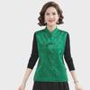 Ladies' Chinese Style Satin Jacquard Vest - Stand-up Collar, Buttoned, Retro Design for Spring and Autumn
