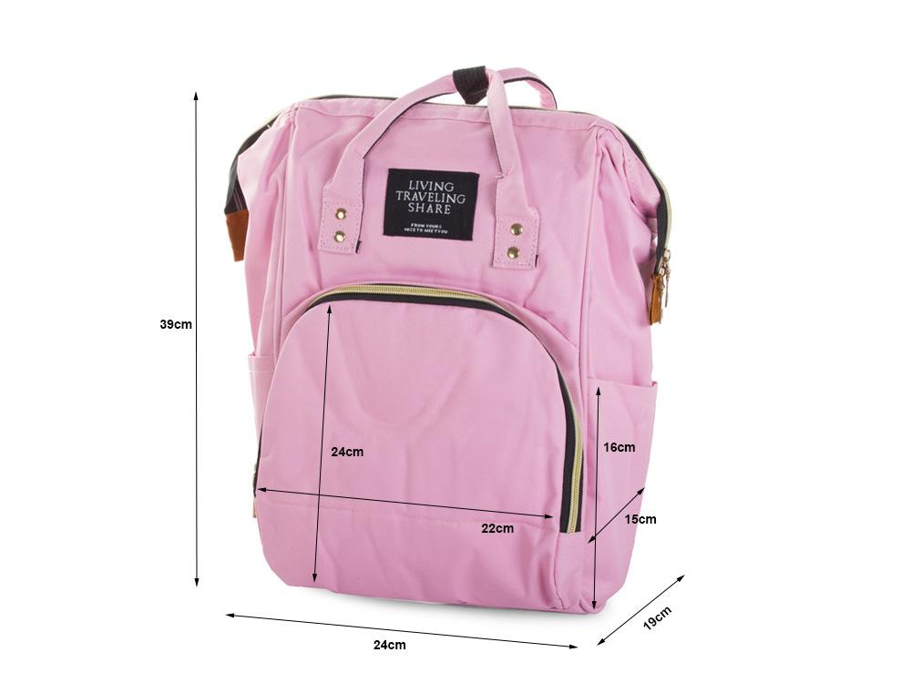 Backpack Bag For Stroller Pink 36X16X27 (60) Gab_A