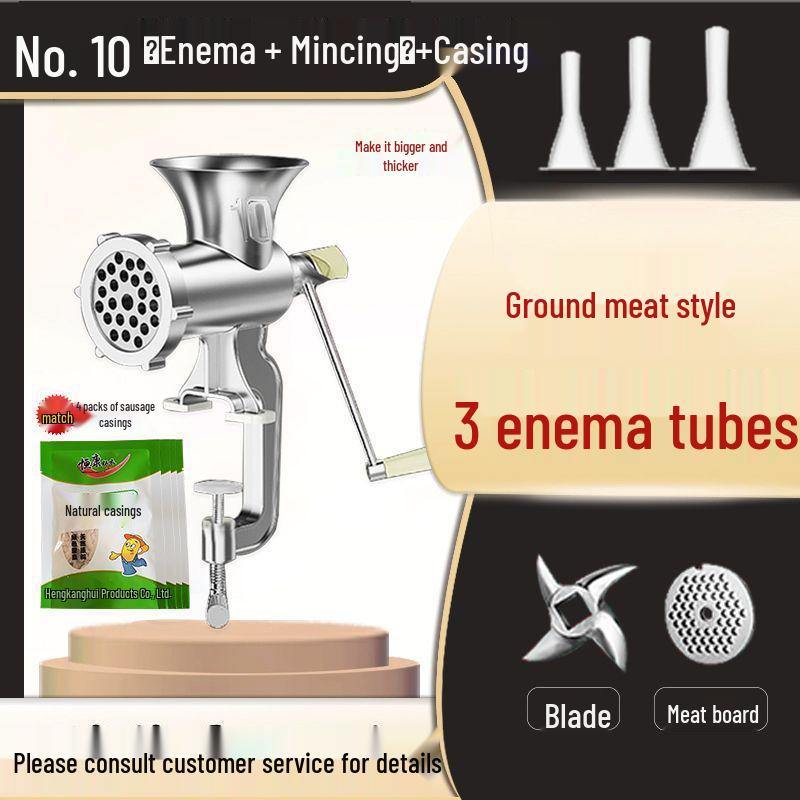 Manuelle Fleischmühle & Wurstfüller: Handkurbelmixer & Gemüsehacker.