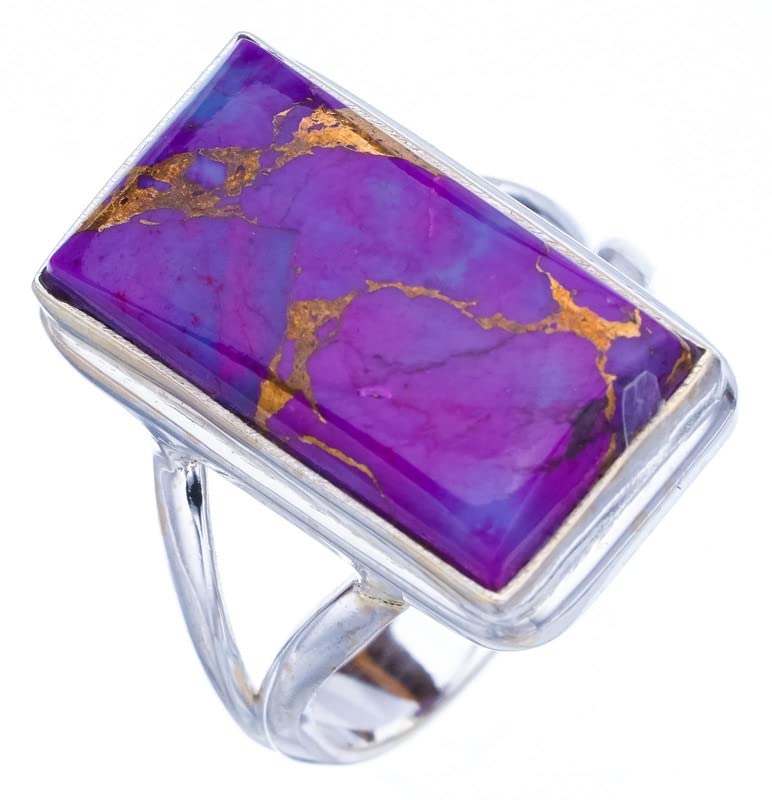 

StarGems® Natural Copper Turquoise Handmade 925 Sterling Silver Ring 7 F2263