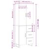 Highboard Concrete Grey 69.5 x 34 x 180 cm Particleboard