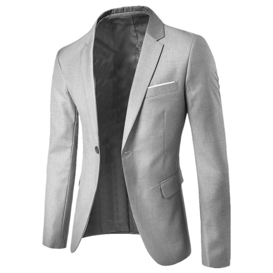 

2024 Spring & Autumn Men s Slim Fit Korean Style Business Suit Jacket XL светло-серый