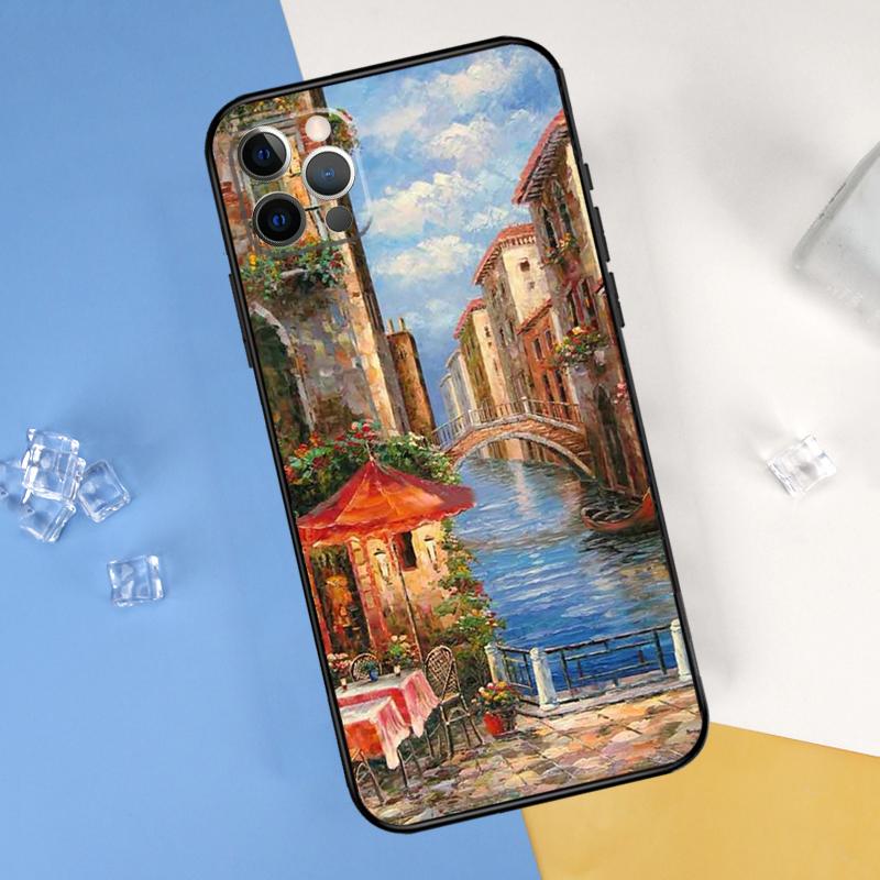 Travel italy Street Venice Phone Case For iPhone 16 Pro Max 16e 12 13 Mini 11 14 15 Pro Max XR 15 16 Plus Cover Shell