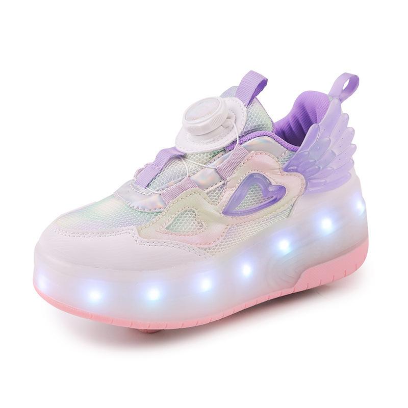 

New fashion trendy cool luminous shoes runaway shoes skateboard shoes roller skates colorful luminous shoes men 38 фіолетовий