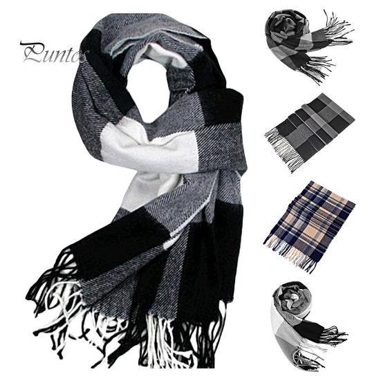 Men Scarf Winter Windproof Breathable Soft Contrast Color Tassel Keep Warm Patchwork English Stylish Washable Muffler for Outdoor