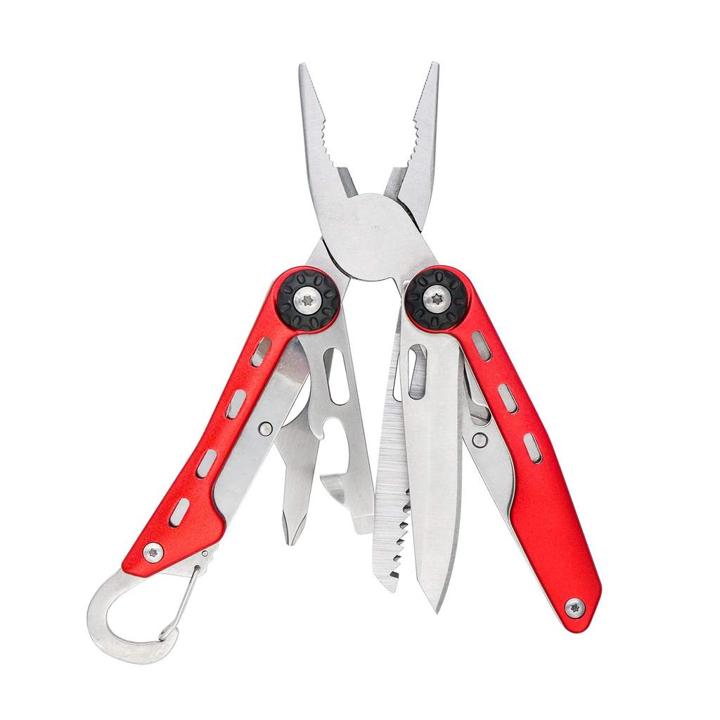 Amazon Basics Tool Set with Nylon Case Red Multi-Tool 10-in-1