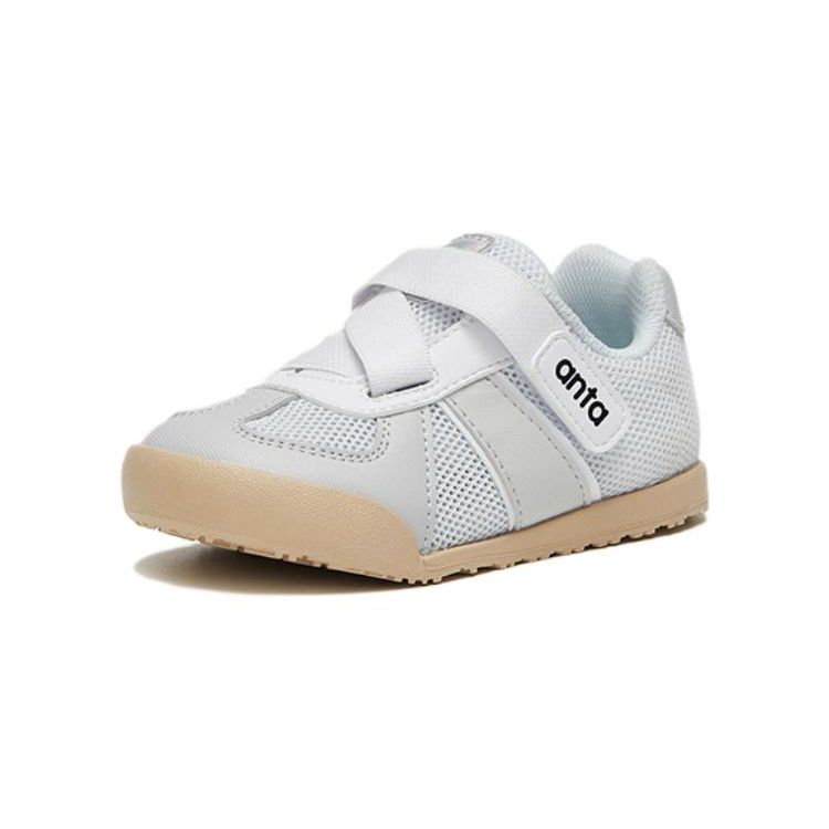 Anta Non-Slip Shock Absorbing Wear-Resistant Low-Top Sports Casual Shoes Baby Sneakers White Brown A322320065-2