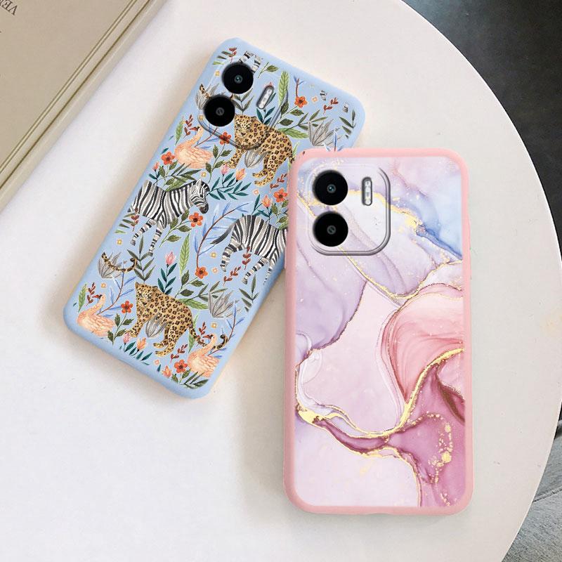 Phone Case For Redmi A1 A2 13 13C 14C A3 4G Soft Silicone TPU Back Cover Cases Protective Coque Shell Leopard Painted Bags Capa