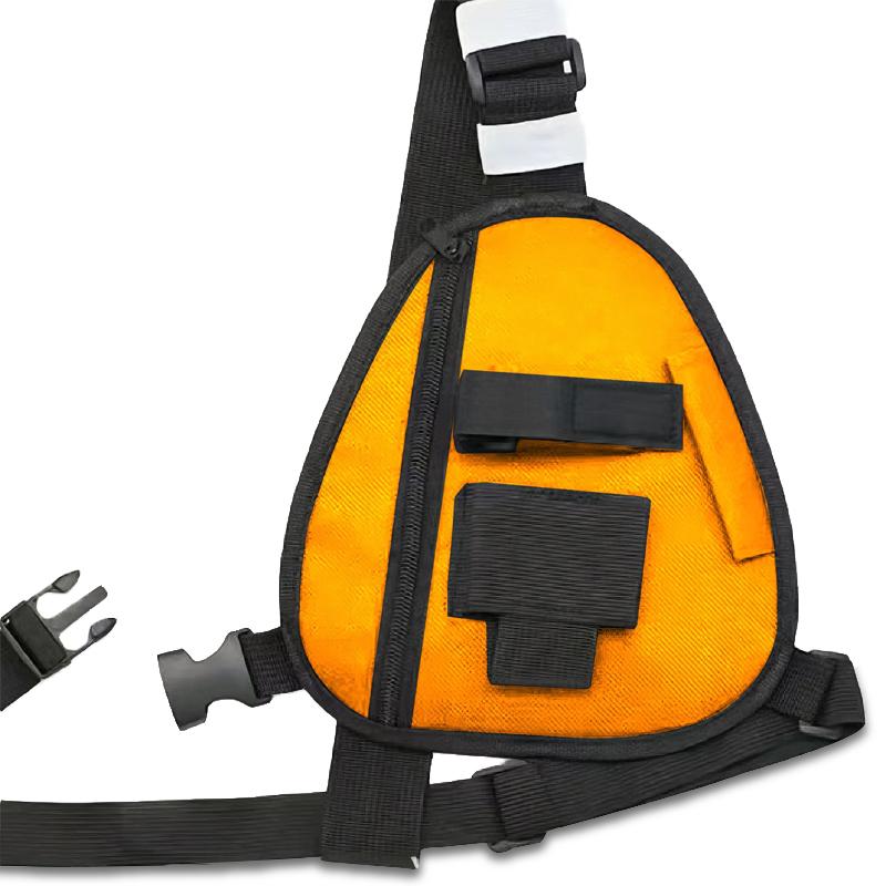 1pc Black Adjustable Chest Bag Harness Portable Walkie Talkie Vest Pouch Ideal for Men Women Night Running Hiking