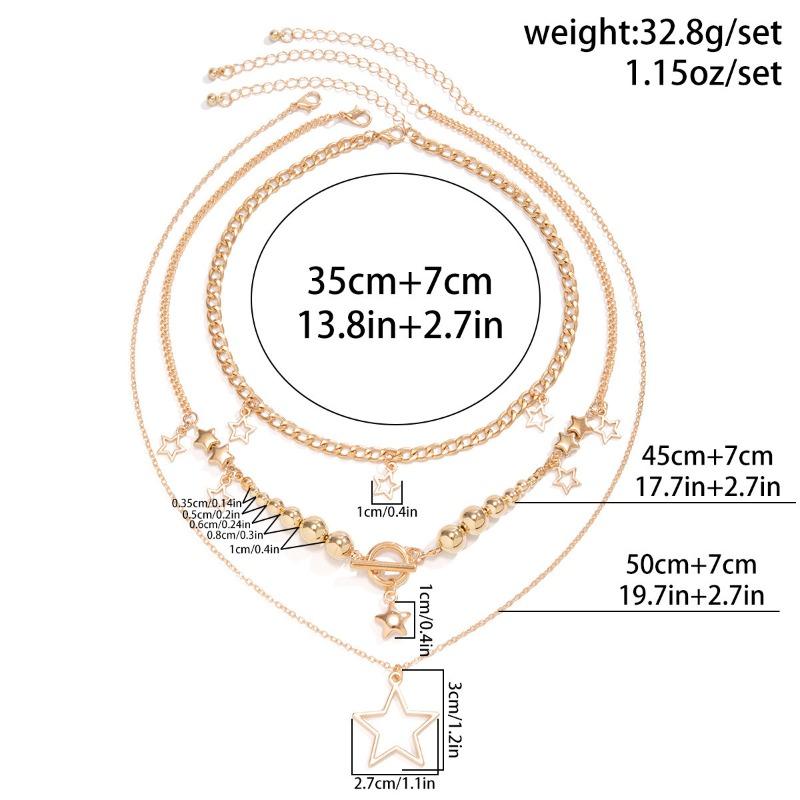 Meier Y2k Heavy Beaded Choker Necklace - Sweet & Cool Star Tassel, Unique Design for Women