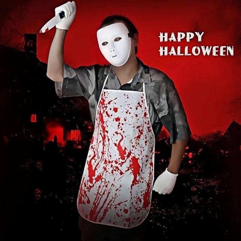 Horror Halloween Bloody Apron Costume Set Adult Cosplay Role Play Scary Butcher Outfit With Stained Design