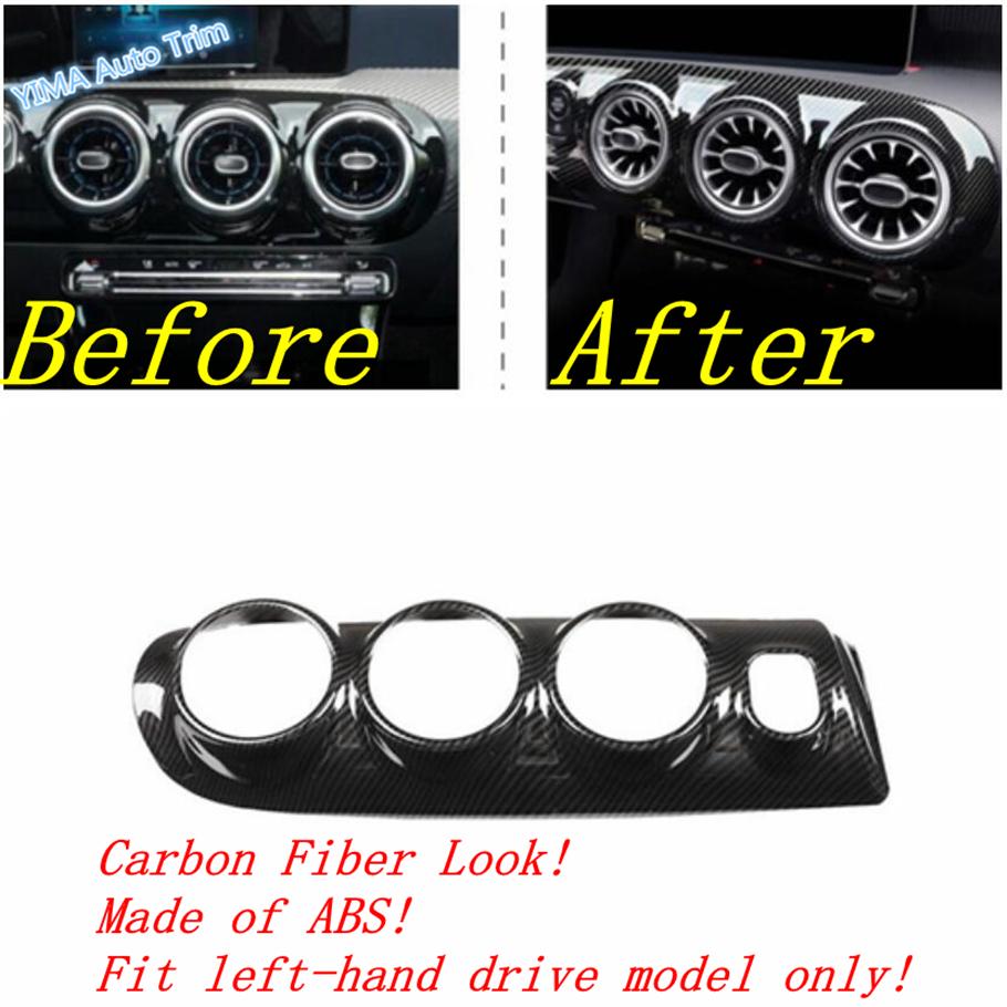 For Mercedes Benz A Class W177 A200 A220 - 2024 Carbon Fiber Look Air Condition AC Outlet Vent Dashboard Frame Cover Trim