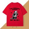 Horrory trwają, ale ja też T-shirt Retro Opossum Zabawny T-shirt Zdrowie Psychiczne Damskie Koszulki Street