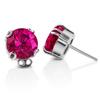 44.15 Ct Natural Pink Ruby Round CERTIFIED Beautiful Earring Pair Gift For Mom